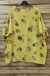 LARGE SIZE TUNIC PRINTED POCKETS 0714 YELLOW