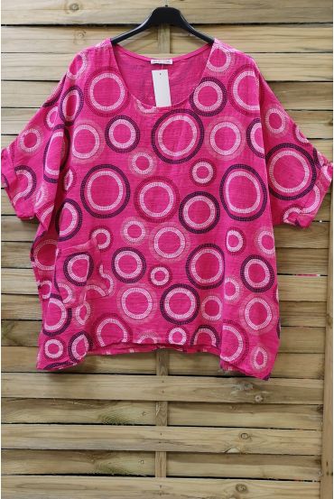 TUNIC LOOSE-FITTING PRINTED 0723 FUSHIA