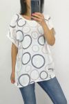 T-SHIRT IN LINO STAMPA 0701 BIANCO