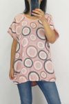 T-SHIRT IN LINO STAMPA 0701 ROSA