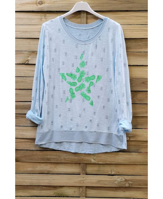 T-SHIRT ANANAS 6095 AZUR