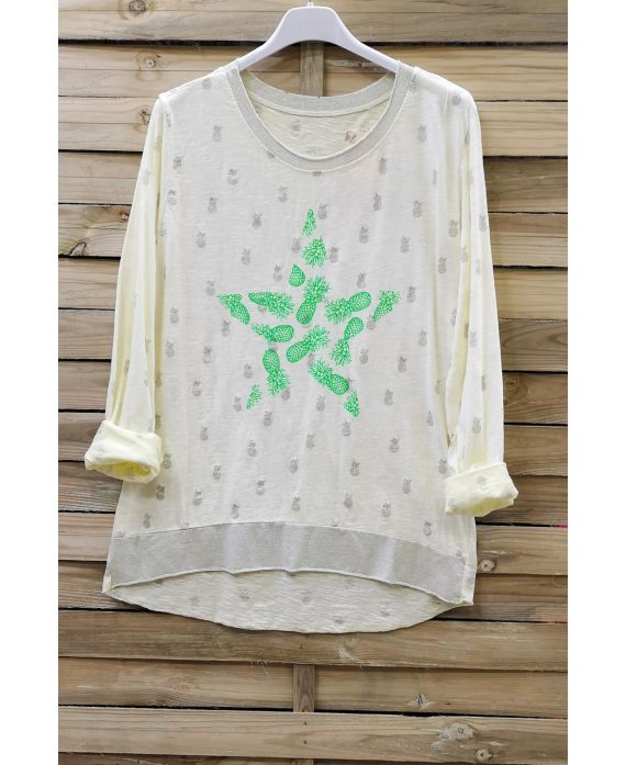 T-SHIRT ANANAS 6095 GEEL