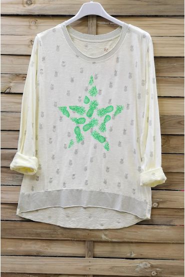 T-SHIRT ANANAS 6095 GEEL