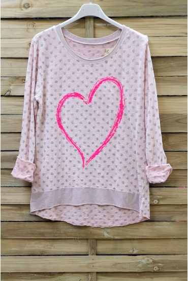 T-SHIRT CORAZÓN 6097 ROSA