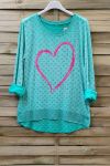 T-SHIRT CUORE 6097 VERDE