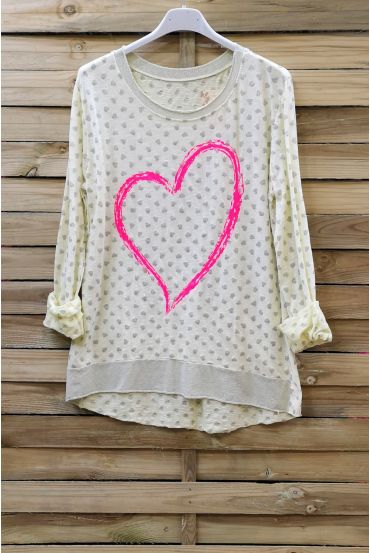 T-SHIRT CORAZÓN 6097 AMARILLO