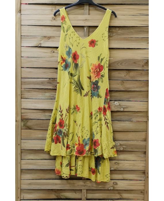 DRESS PRINTED 0735 YELLOW