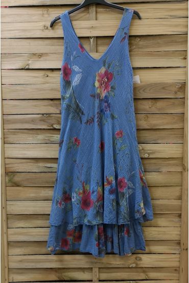 KLEID BEDRUCKTE 0735 BLAU