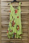 DRESS PRINTED 0735 GREEN ANISE