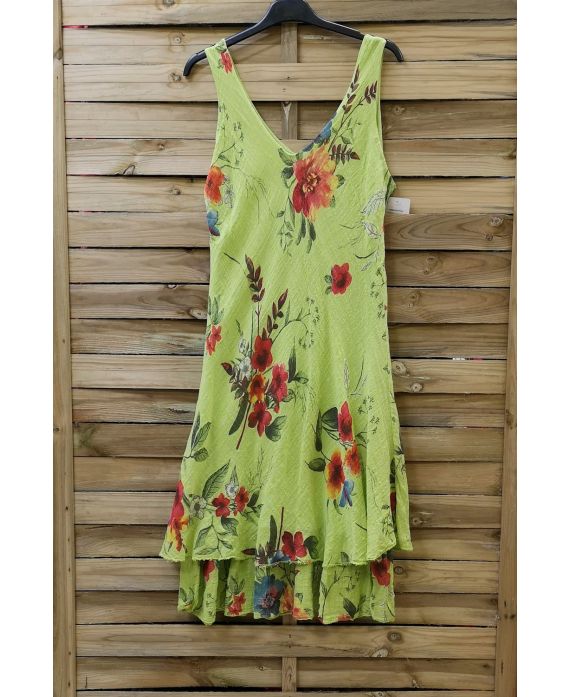 DRESS PRINTED 0735 GREEN ANISE