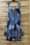 KLEID BEDRUCKTE 0736 BLAU