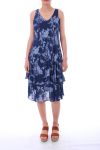 KLEID BEDRUCKTE 0737 MARINE-BLAU