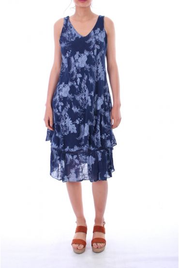 DRESS PRINTED 0737 NAVY BLUE