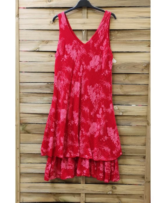 KLEID BEDRUCKTE 0737 ROT