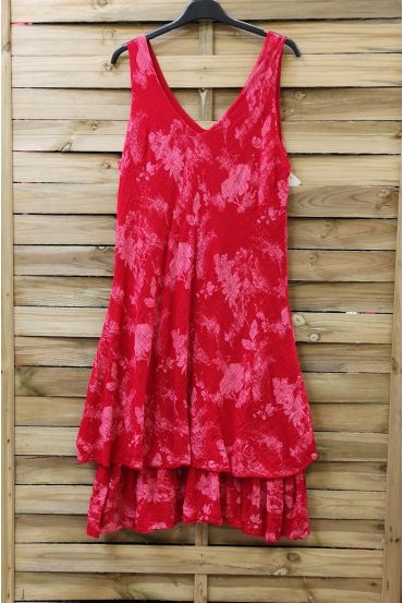 KLEID BEDRUCKTE 0737 ROT