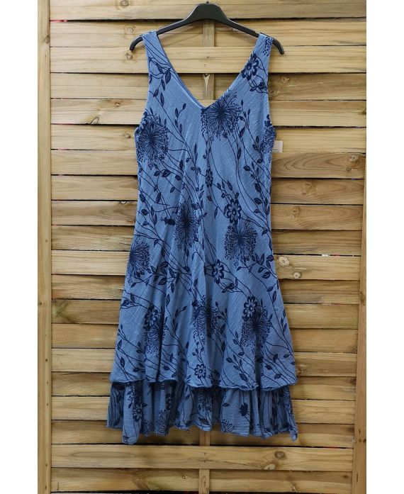 KLEID BEDRUCKTE 0738 BLAU