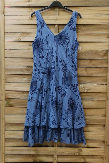 KLEID BEDRUCKTE 0738 BLAU