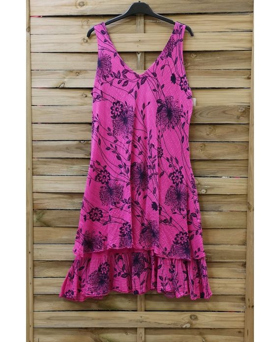 DRESS PRINTED 0738 FUSHIA