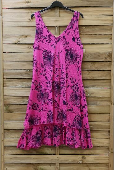 KLEID BEDRUCKTE 0738 FUSHIA