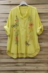 BLOUSE LOOSE-FITTING COTTON PRINTS 0744 YELLOW