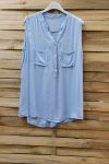 BLUSE 0750 AZUR-BLAU