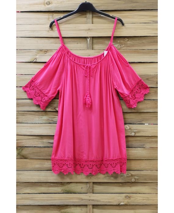 LACE TOP 0741 FUSHIA