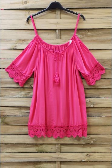 LACE TOP 0741 FUSHIA