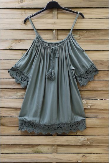 LACE TOP 0741 KHAKI