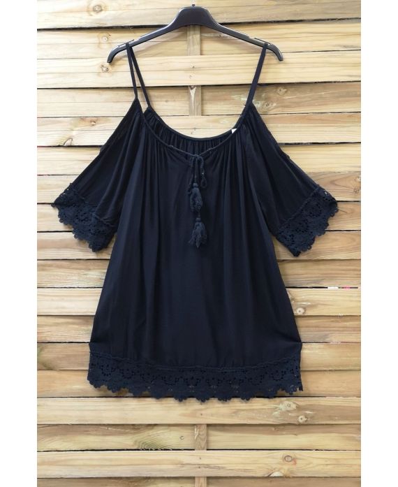 LACE TOP 0741 BLACK