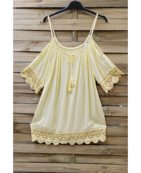 LACE TOP 0741 YELLOW