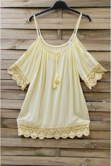 LACE TOP 0741 GEEL