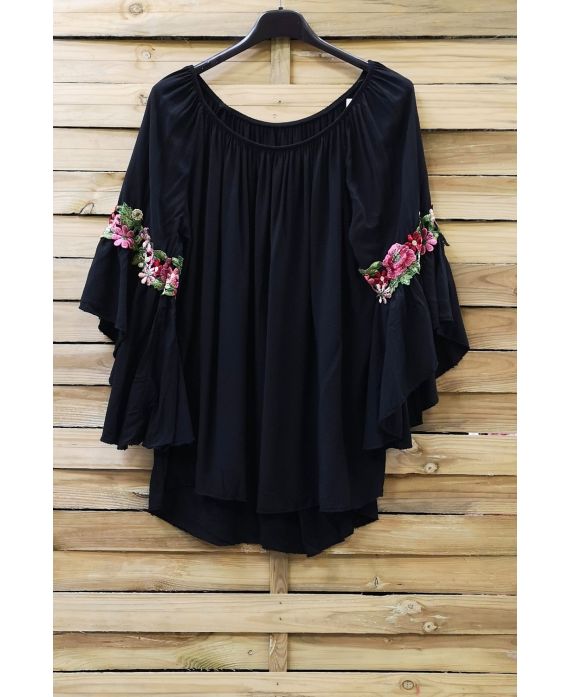 TUNIC SLEEVES LACE 0742 BLACK