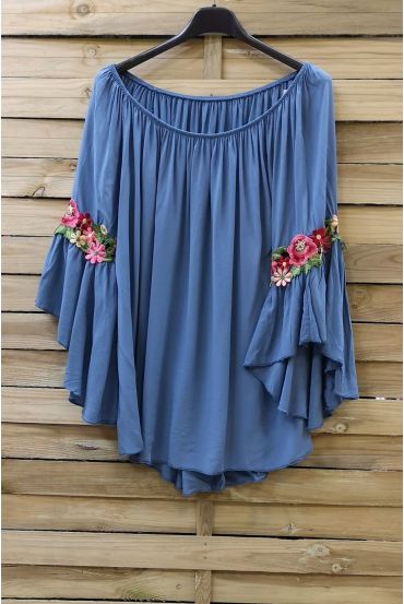 TUNIC SLEEVES LACE 0742 BLUE