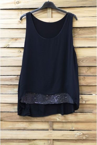 TOP PAILLETTES SOVRAPPOSTI 0743 NERO