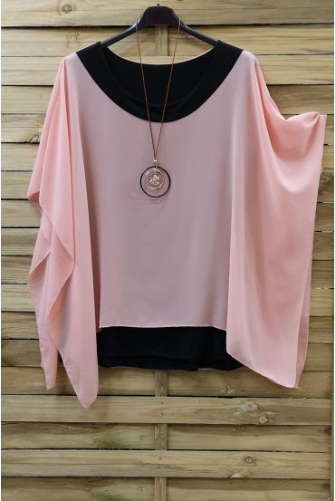 GROOT FORMAAT TUNIEK SUPERPOSEE + KETTING 0722 ROZE