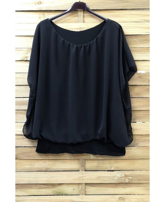 GRANDE TAILLE TOP VOILAGE 0576 NOIR