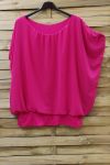 GRANDE TAILLE TOP VOILAGE 0576 FUSHIA