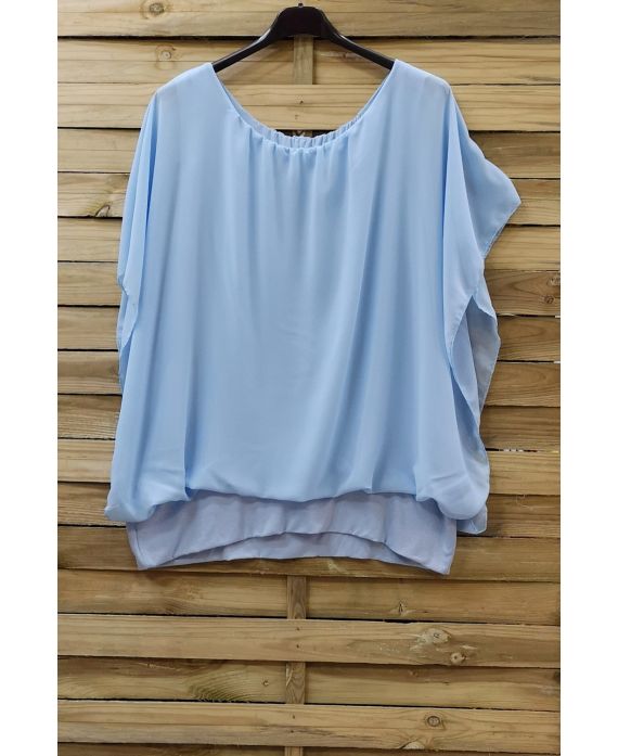 GRANDE TAILLE TOP VOILAGE 0576 BLEU