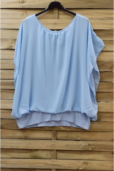 GRANDE TAILLE TOP VOILAGE 0576 BLEU