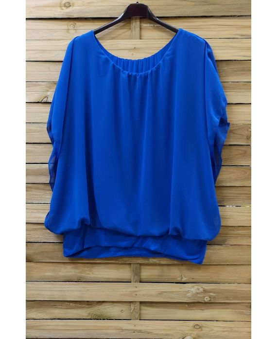 GRANDE TAILLE TOP VOILAGE 0576 BLEU ROYAL