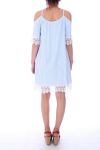 ROBE RAYEE A DENTELLE 0755 BLEU CLAIR