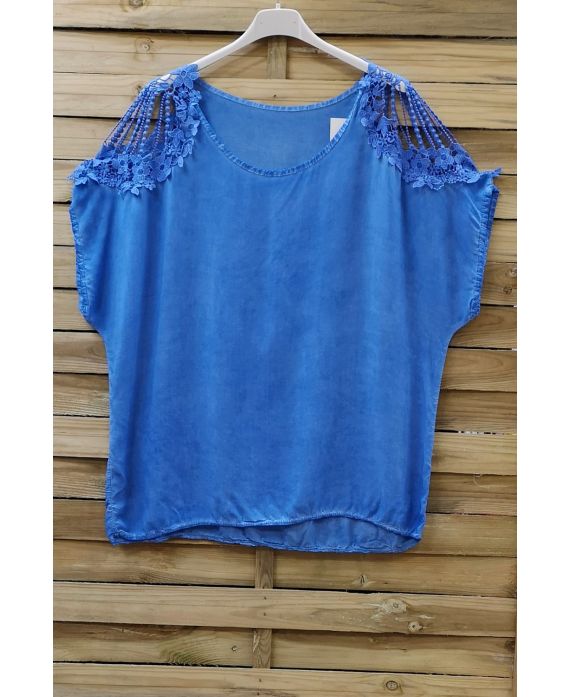 TOP SCHULTER-SPITZE-0756 BLAU JEANS