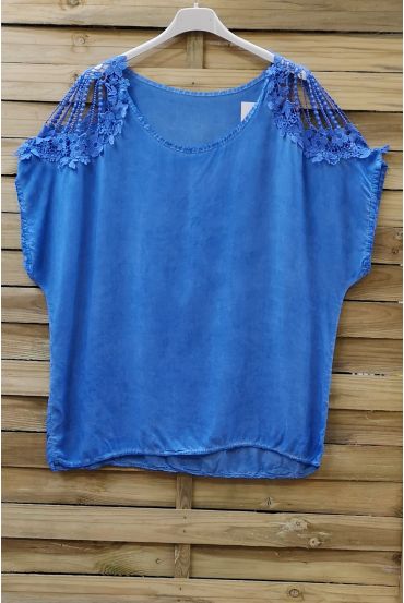 TOP SCHULTER-SPITZE-0756 BLAU JEANS