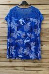 LARGE SIZE T-SHIRT PRINTS LACE 0788 ROYAL BLUE