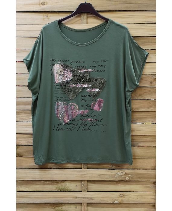 GROTE MAAT T-SHIRT MASSAAL KANT 0784 MILITAIRE GROEN