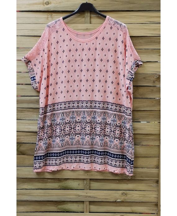 GROOT FORMAAT BOVEN PRINT LACE 0782 ROZE