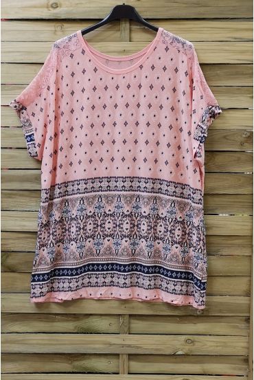 GROOT FORMAAT BOVEN PRINT LACE 0782 ROZE