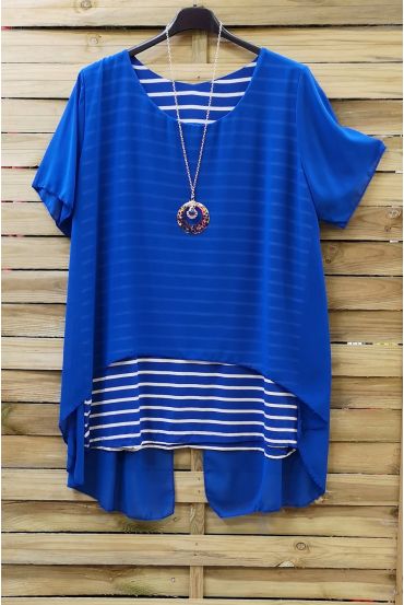 LARGE SIZE TUNIC CLOAKING RAYEE 0786 ROYAL BLUE