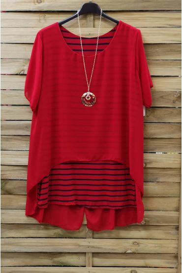 LARGE SIZE TUNIC CLOAKING RAYEE 0786 RED