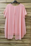 LARGE SIZE TUNIC CLOAKING RAYEE 0786 ROSE